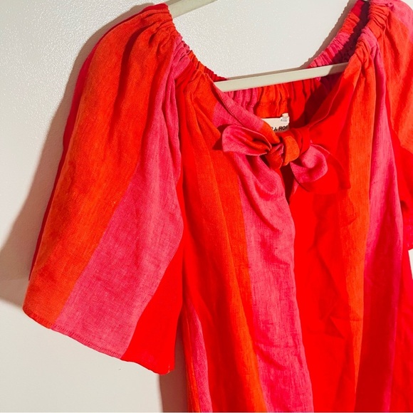 Mara Hoffman Kamala Off the Shoulder Striped Midi Dress - Picture 3 of 10